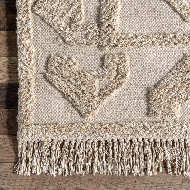 Tapis à motif géométrique en coton Esteri, Rectangle 4 pi x 6 pi