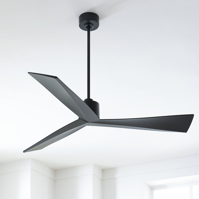 Adler Downrod Ceiling Fan, Matte Black, 60"