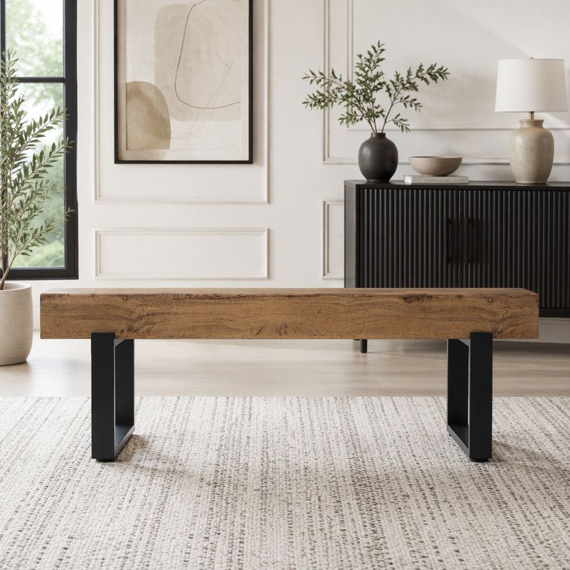 Banc de salle à manger 59 po, Bois naturel délavé