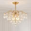 Lustre en fer doré et cristal à 6 lumières de 50 cm (19,7 po) avec chaîne réglable pour salle à manger, salon et entrée-478399523