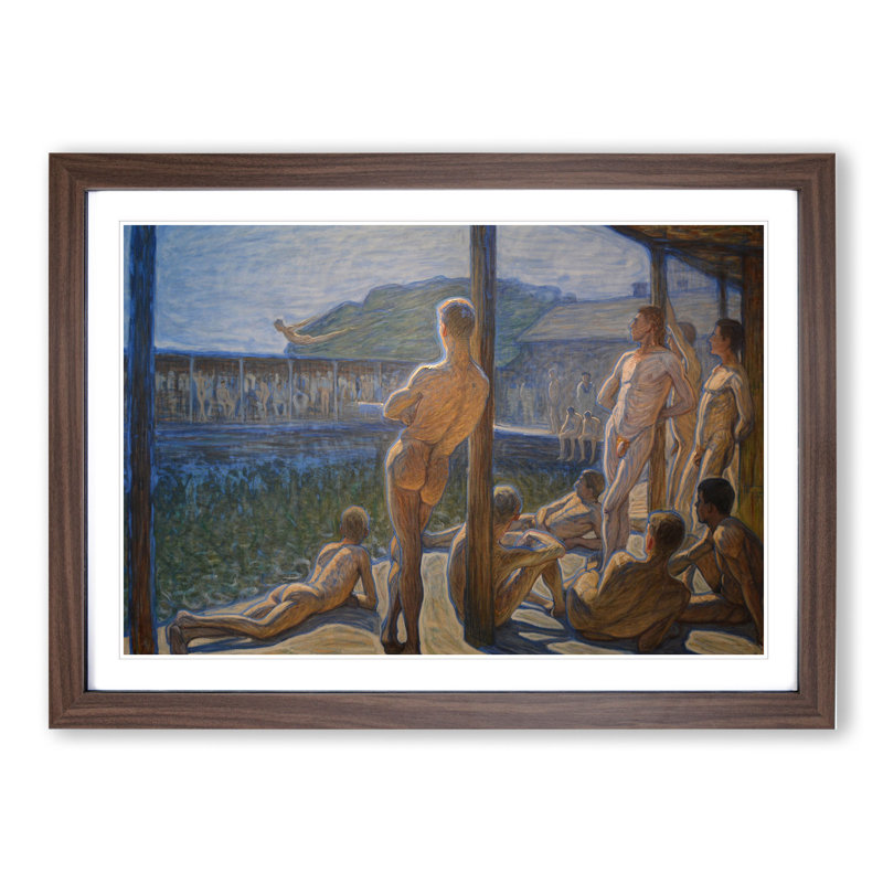 Flottans Badhus by Eugene Jansson - Picture Frame Painting, 27cm H x 36cm W x 2cm D, Walnut Framed