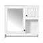 Armoire de salle de bain murale avec miroir, armoire à pharmacie murale avec 2 tablettes