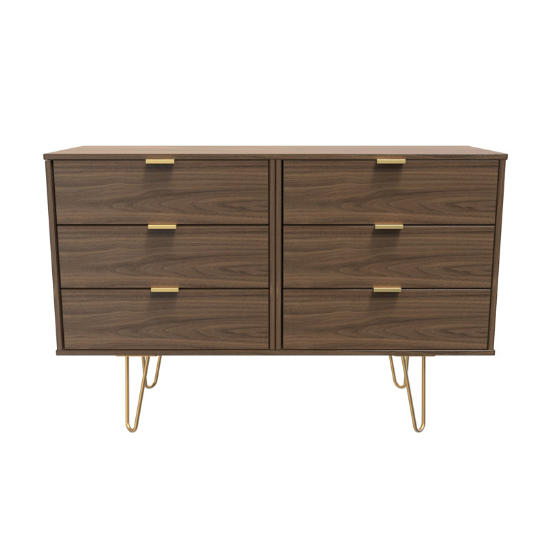 Bisceglia 115cm W 6 - Drawer Chest of Drawers, Brown