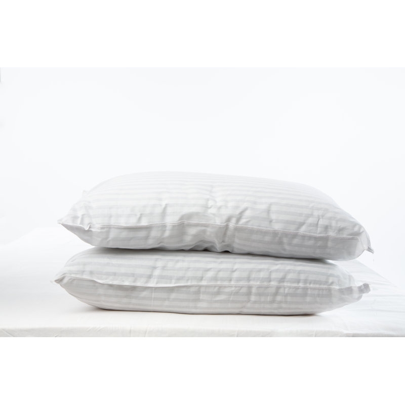 Satin Stripe Pillow Pair Hollowfibre Filling - Firm