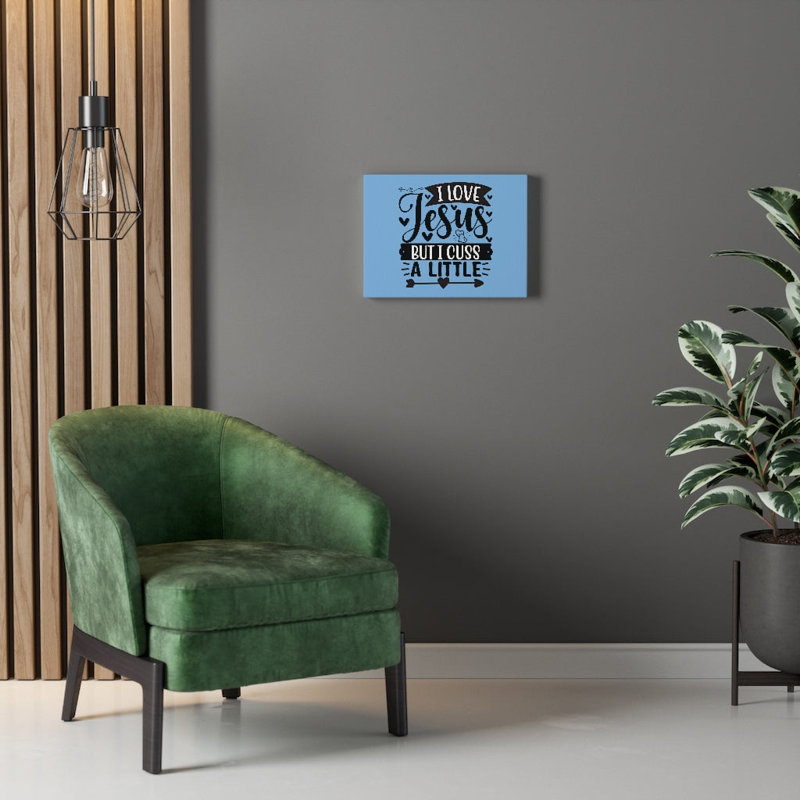 I Love Jesus Arrow Heart - Wrapped Canvas Print, 61cm H x 76cm W