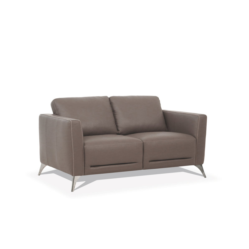 Malaga Taupe Leather Loveseat (Assembled)