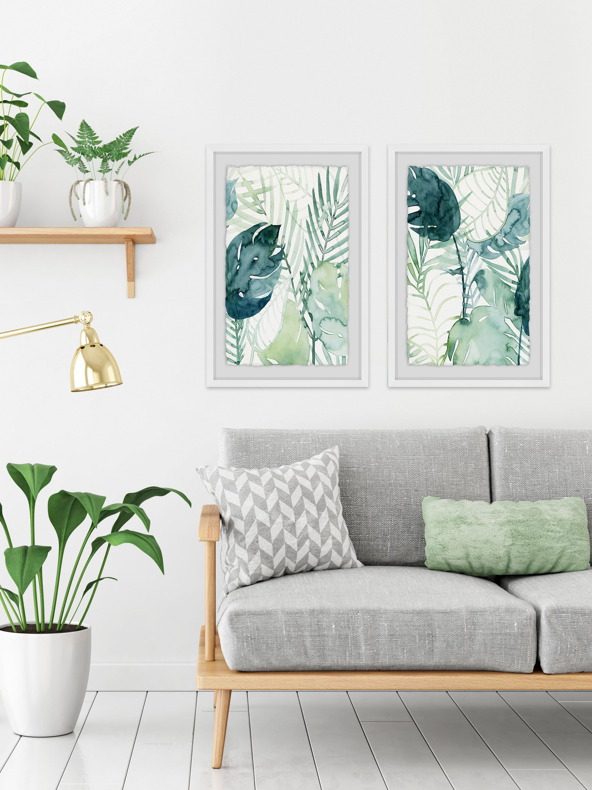 Bay Isle Home™ Palm Pieces Diptych - 2 Piece Picture Frame Print Set on ...