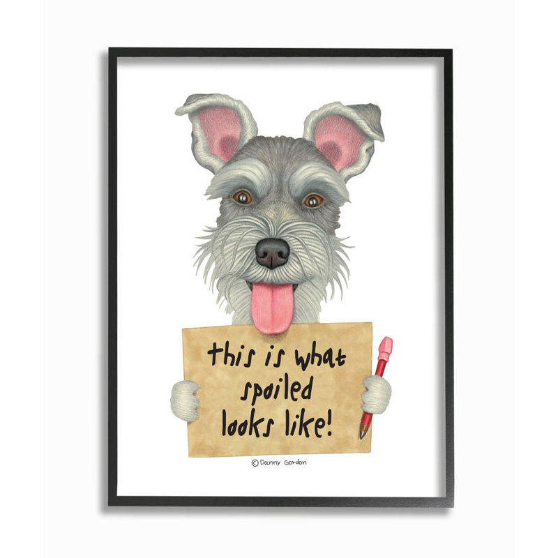 «Scotty Dog What Spoilé Looks Like Pet Expression» par Danny Gordan - impression d'art graphique, Giclée encadrée noir minuit