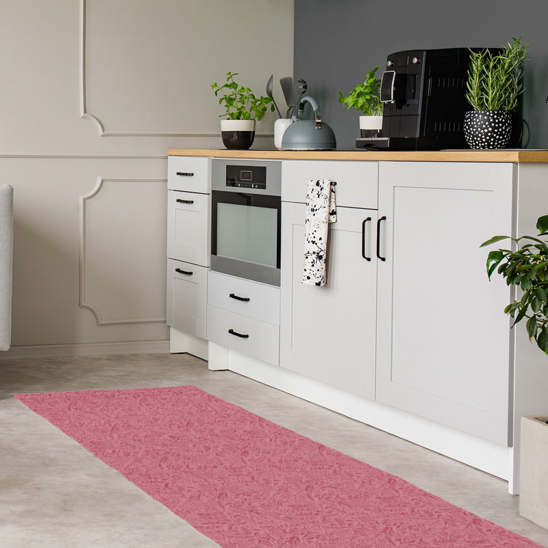 Tapis de zone rouge floral ditsy, Tapis de couloir 2 pi 6 po x 8 pi