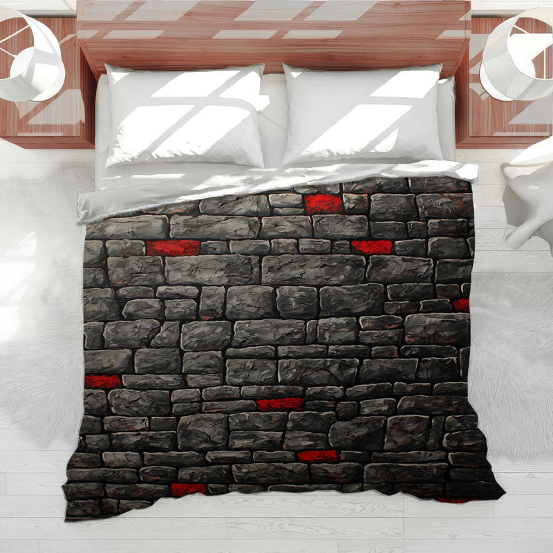 Stone Wall Bedding Architecture Comforter Rustic, Twin Comforter