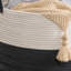 Panier à linge rond en coton gris et blanc