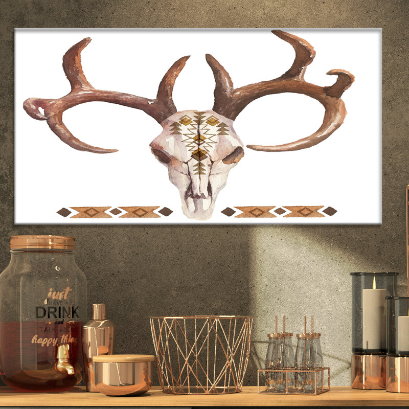 « real cerf antler », impression, H 16 po x l 32 po x P 1 po, Toile tendue