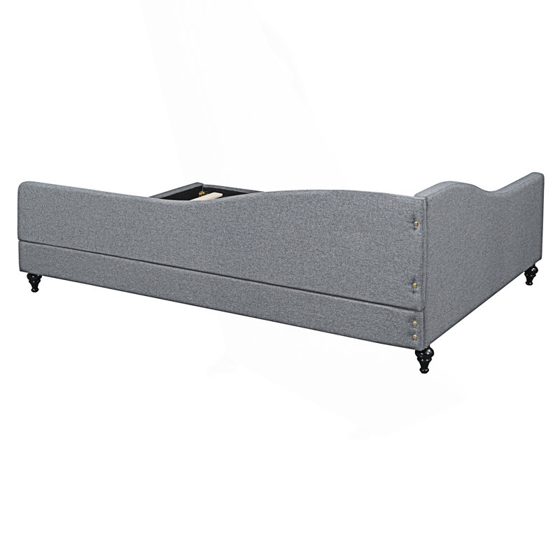 Modern Full Size L-Shaped Daybed, Full/Double, Dark Gray