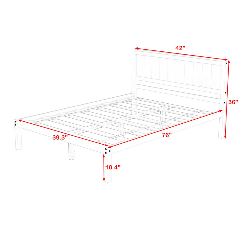 Claythorne Wood Platform Bed Frame With Headboard, Twin