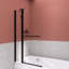 Porte de baignoire pivotante demi-cadre l 36 po x H 56 po au fini noir mat