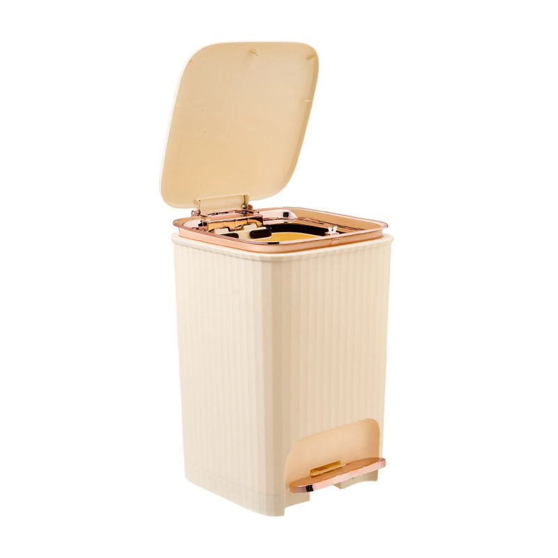 Plastic Step On Waste Bin, 28.8cm H x 23cm W x 22cm D