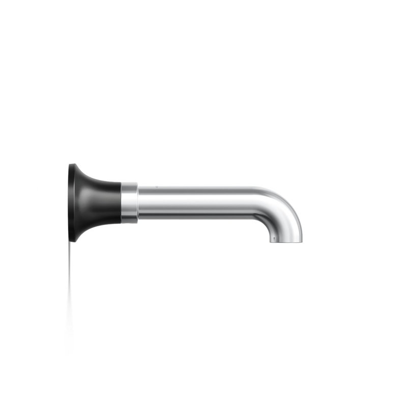 Tone Wall-Mount Non-Diverter Bath Spout, Matte Black/Silver