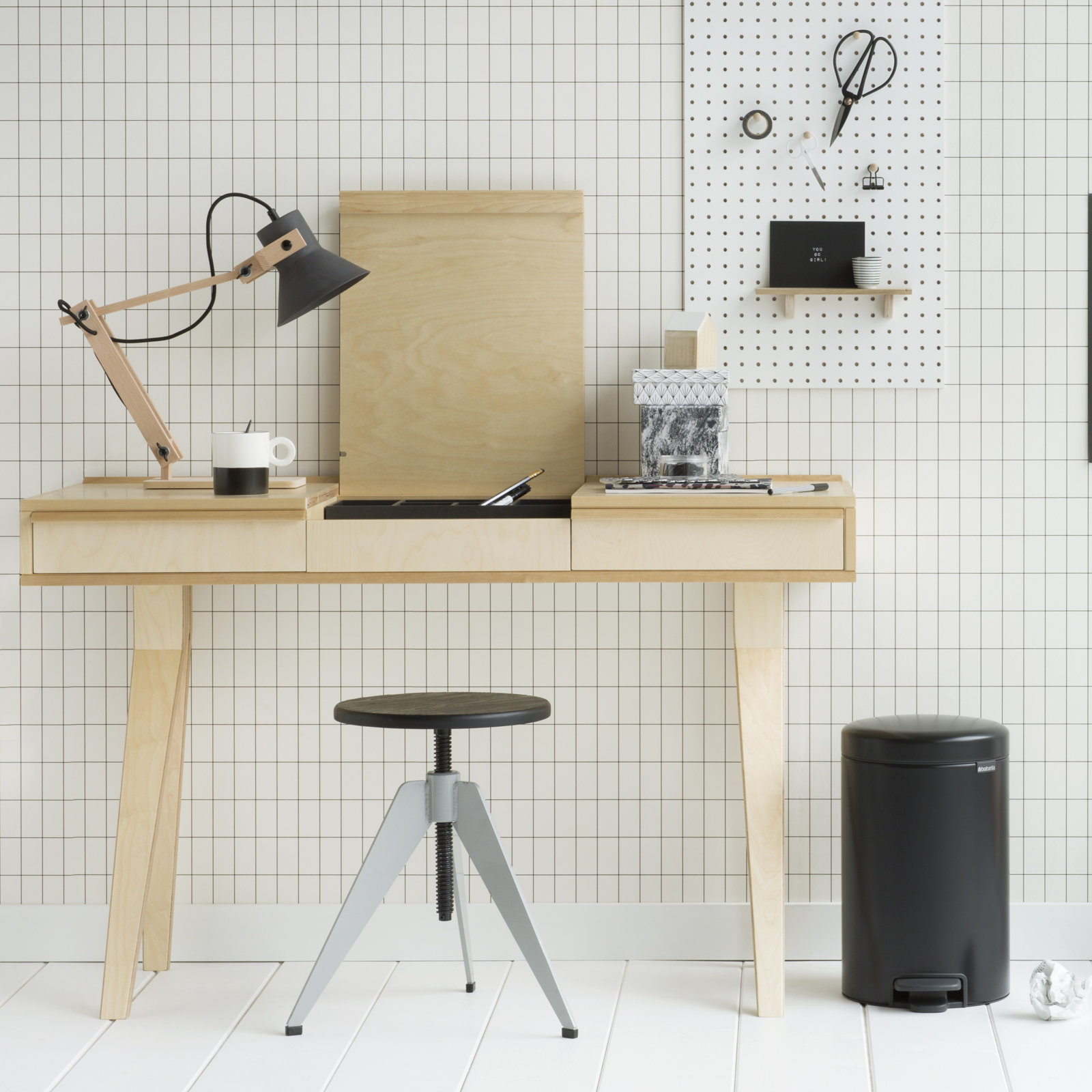 Brabantia Newicon 3.2gal Step-On Can, Matte Black