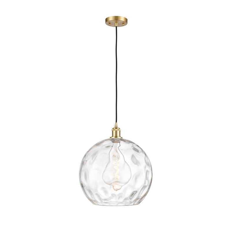 Luminaire suspendu sphère 1 lumière Roxane, DEL, H 16,88 po x l 13,75 po x P 13,75 po, Or satiné