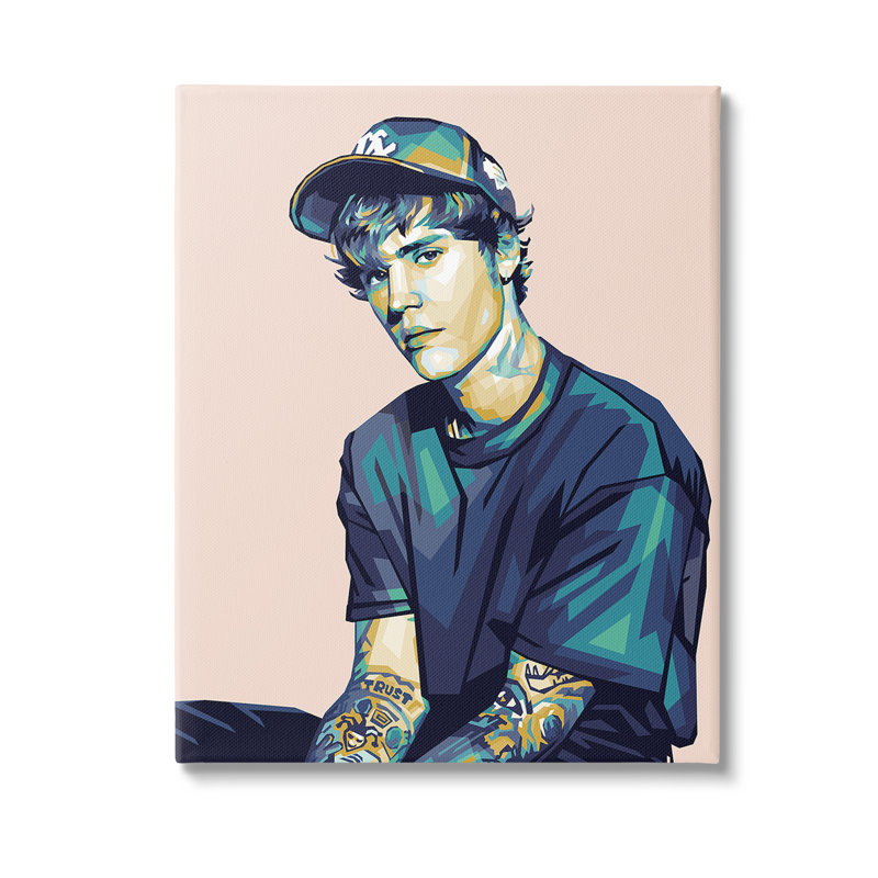 Art mural "Justin with Peach Hues" par Birch & Ink, H 30 po x l 24 po x P 1,5 po, Toile tendue