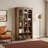 5-Tier Rustic Brown Farmhouse Bookcase – Arched Mid-Century Design
