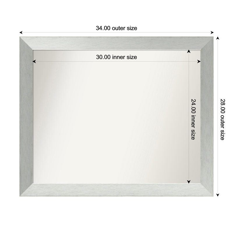 Twanya Solid Wood Wall Mirror, Rectangle, 28" x 34"