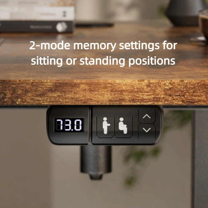 Electric Height-Adjustable Standing Desk with Built-In Power Outlets & USB Ports, Sit-Stand Home Office Desk with Memory Control Panel & Cable management