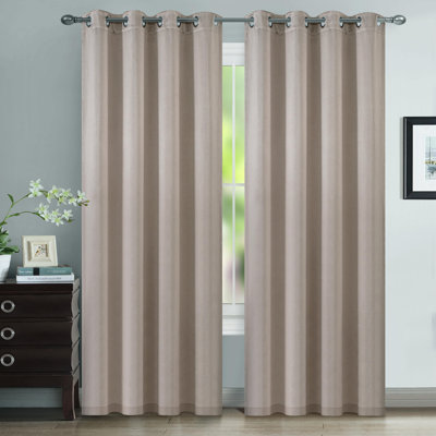 Solid Color 100% Blackout Grommet Curtain Panels (Set of 2)