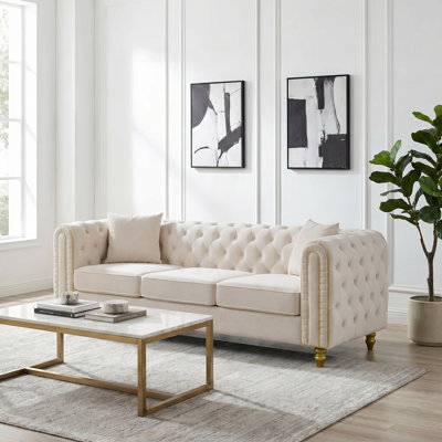 Averleigh 86" Velvet Chesterfield Sofa