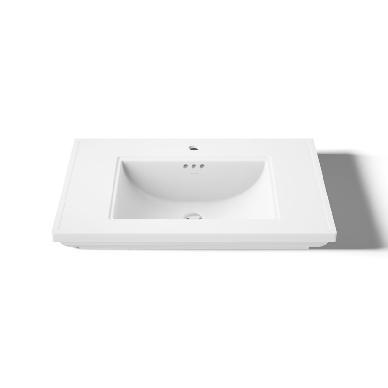 Memoirs Stately Pedestal/Console Table Bathroom Sink Basin with Single Faucet-hole Drilling, White, Single Hole