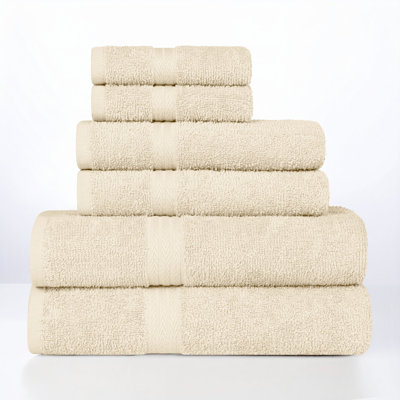 100% Cotton Lightweight Quick-Drying Absorbent 6-Piece Towel Set