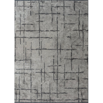 Rapture Geometric Area Rug in Black/Gray