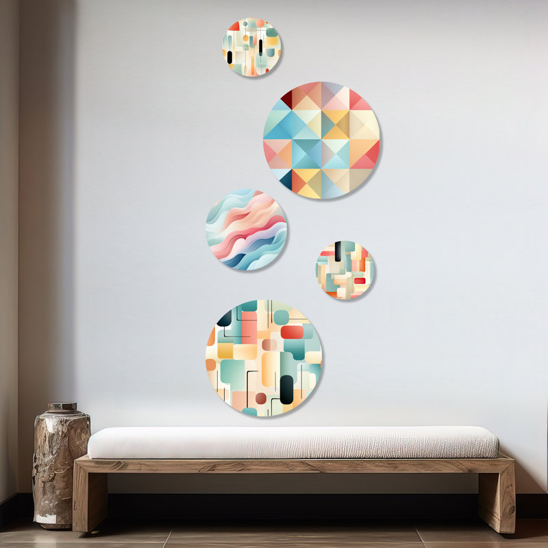 Crisey - ensemble d'art mural moderne géométrique rond de 5