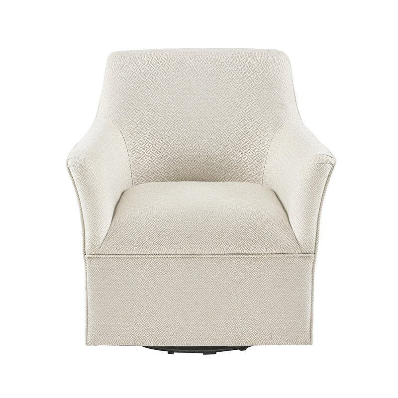 Chaise pivotante en bois massif - Revêtement crème, rotation à 360 °, charge de 300 lb et contreplaqué, mouvement à 360 degrés, sans assemblage, maximum