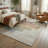 Rug Branch Elias 5' x 8' (5'3" x 7'7") White/Beige Abstract Striped Area Rug, Contemporary, Medium Pile, Stain-Resistant Carpet - Living Room, Bedroom, Dining Room, and Kitchen-4939983