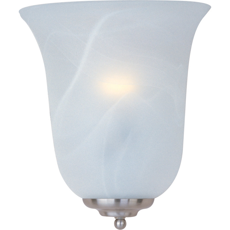 Allisia Flush Mounted Sconce, 11" H x 10" W x 5" D, Satin Nickel