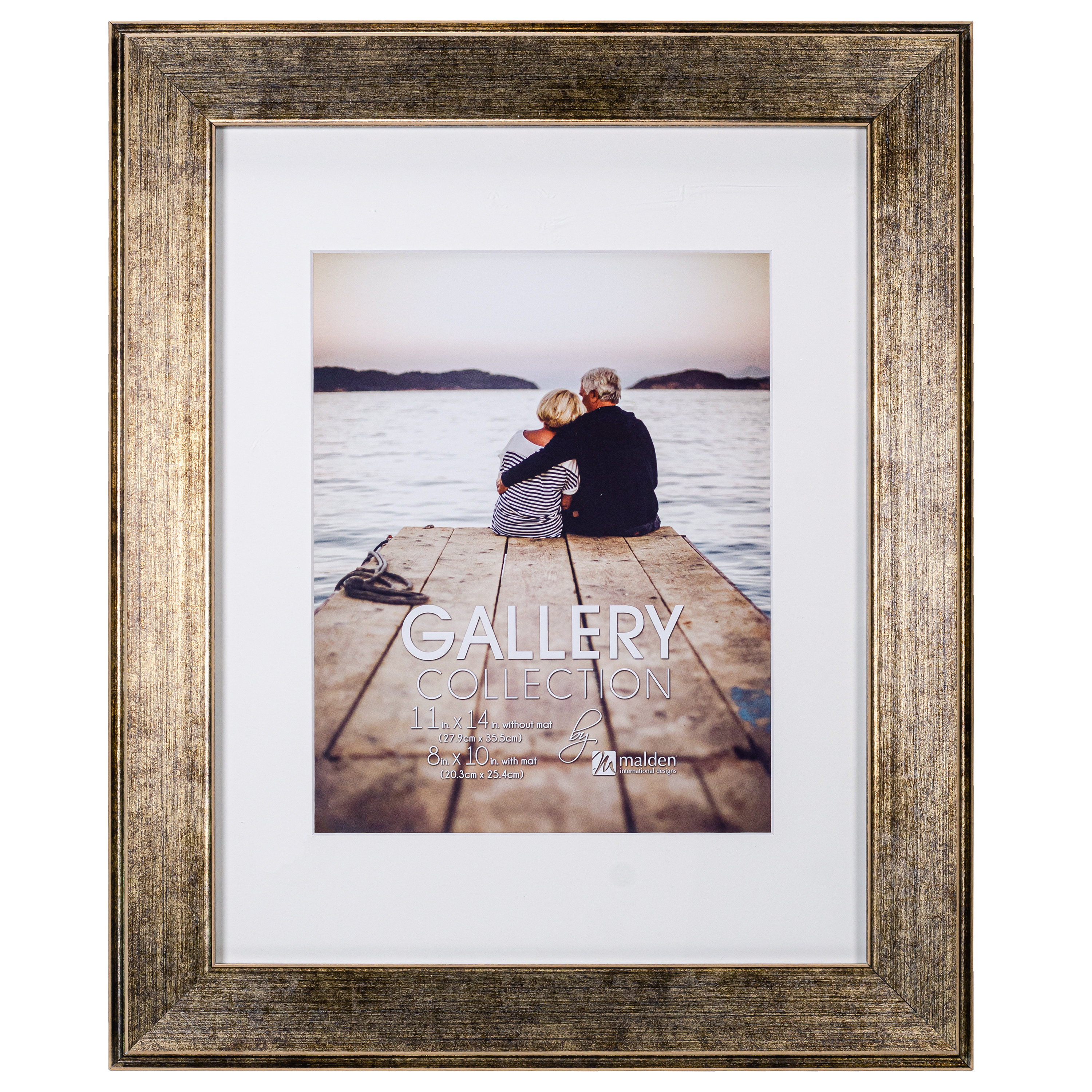  Malden 8x10 Matted Picture Frame, Made to Display 5x7 with Mat,  Without Mat, Black