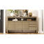 Buffet 60 "à 3 portes avec 3 tiroirs - Buffet moderne en placage de frêne massif-1103431249