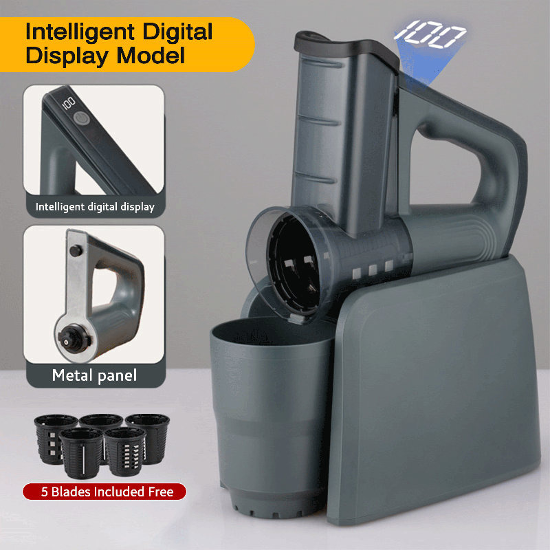 Bivook Black 5-Blade Vegetable Spiralizer, One-Touch Operation