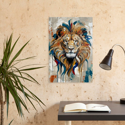 Lion, art mural moderne contemporain abstrait