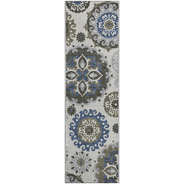Premium Machine Washable Prisco Pewter Rug