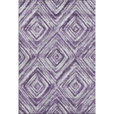 Premium Machine Washable Prisco Purple Rug