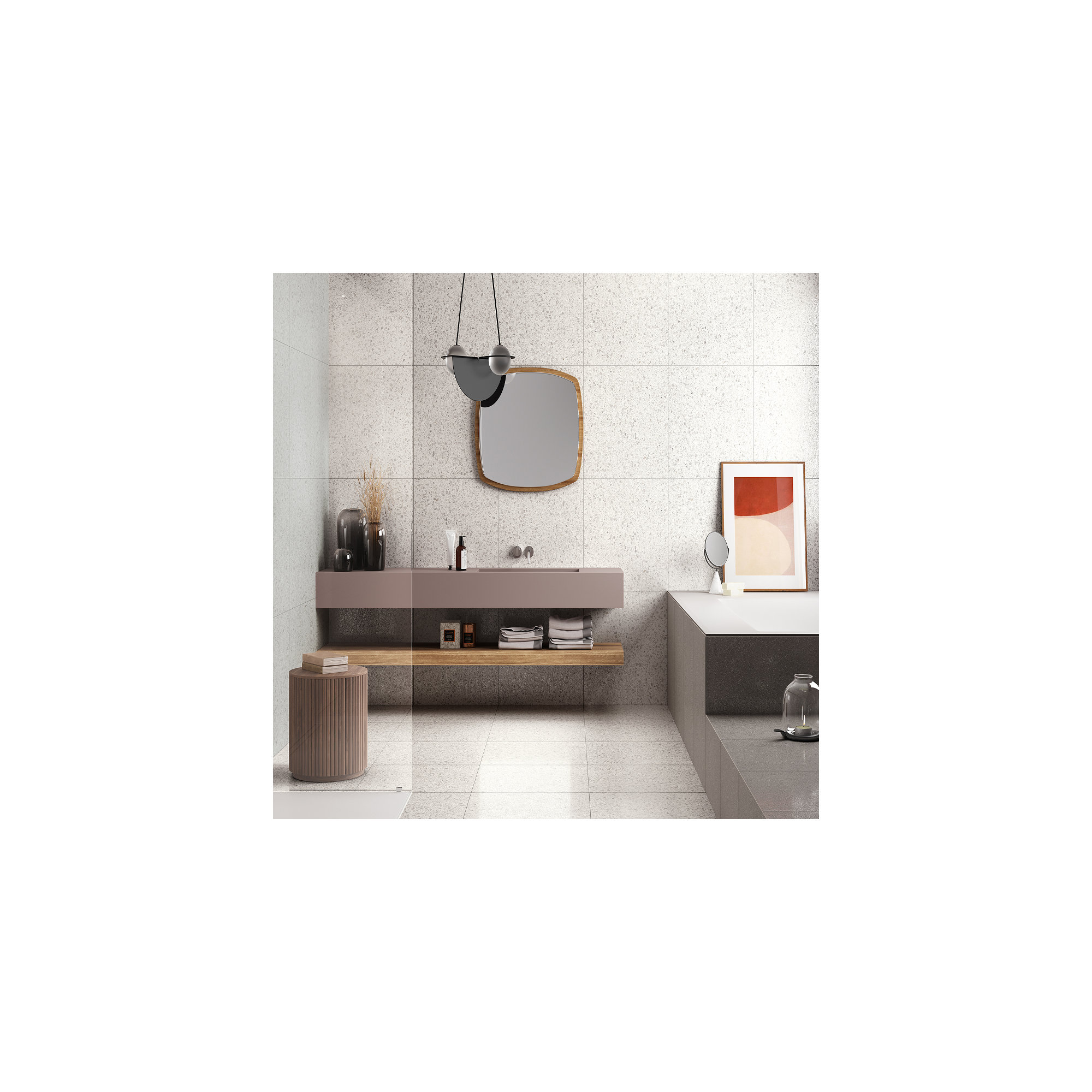 Blake Medium Chip 24" x 24" Matte, White