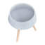 S / 2 jardinière en terrazzo 11/15 po avec pieds en bois, gris