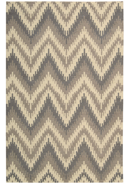 Biondi Chevron Handmade Flatweave Wool Sand Dune Area Rug
