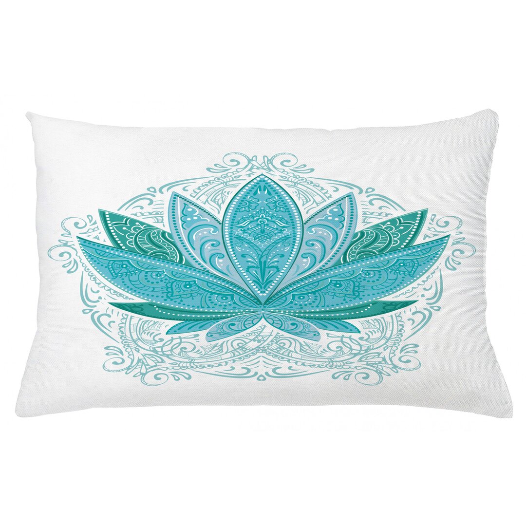 Kissenbezug, Mehndi Lotus, Blatt, Teal Sky Blue