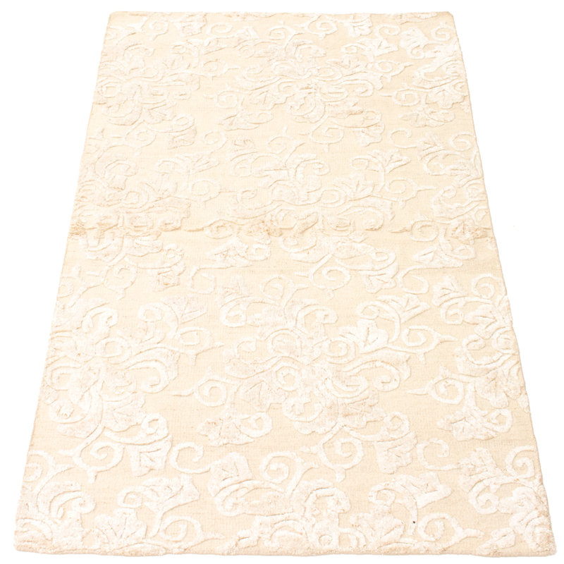 Tapis unique en laine / soie noué à la main de style nouvel âge 5 pi x 7 pi 10 po Heathington
