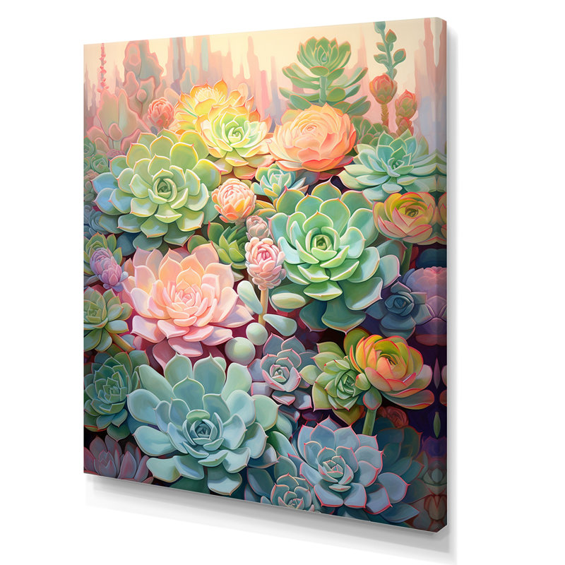 «Chervil Green Succulents Dreams», reproduction sur toile, H 20 po x l 12 po x P 1 po, Toile tendue