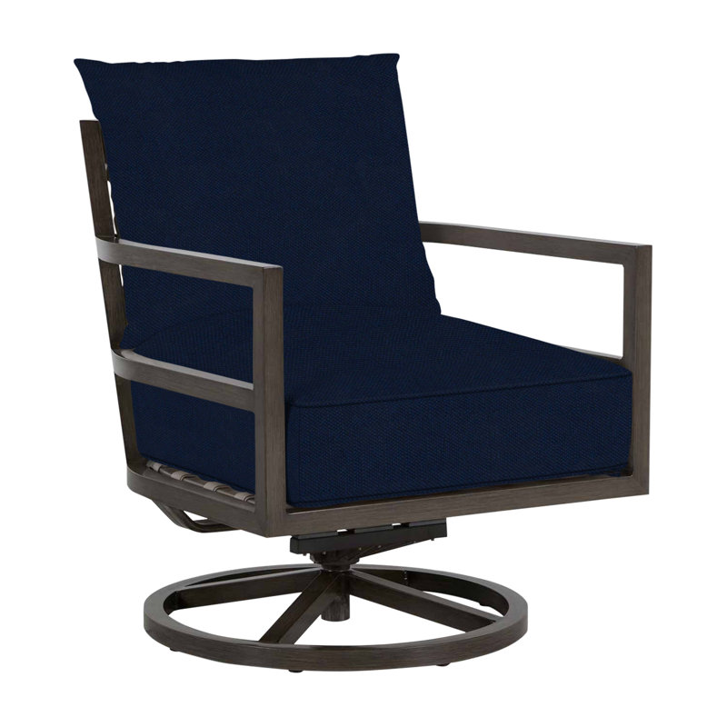 Santa Barbara Swivel Patio Chair, Welt, Indigo Velvet, Standard Plus