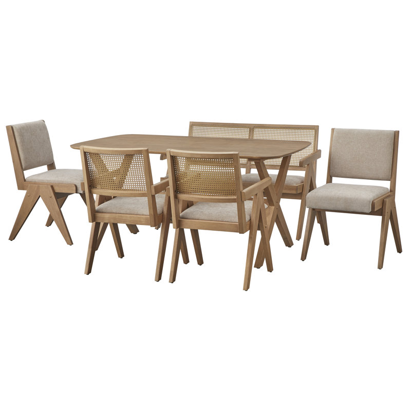 Baywood 6 Piece Dining Set With Bench